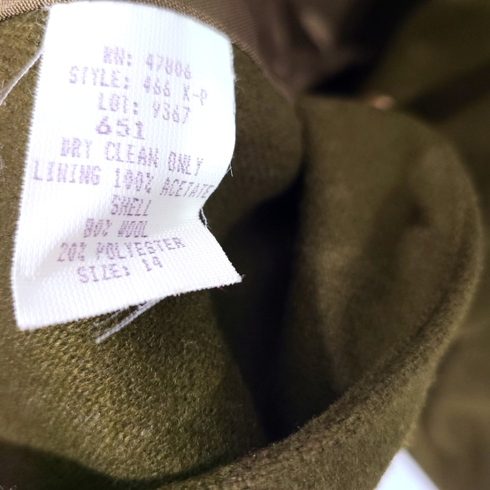 Oleg Cassini Women's Size 14 Olive Green Blazer Jacket Wool Office Career - Picture 9 of 9